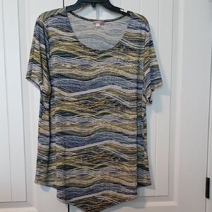 MAUVE Multicolor Wave Pattern Women's Top sz 1XL